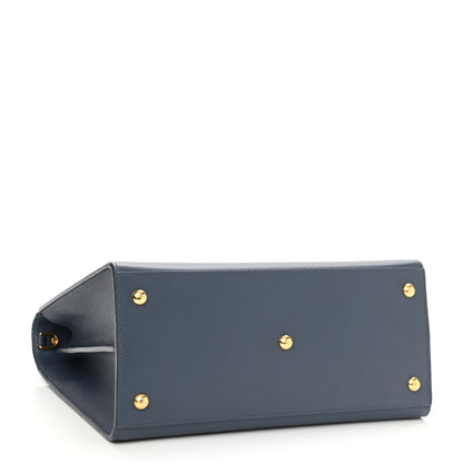 Christian Dior Grained Calfskin Large St. Honore Tote Blue 4 of 7