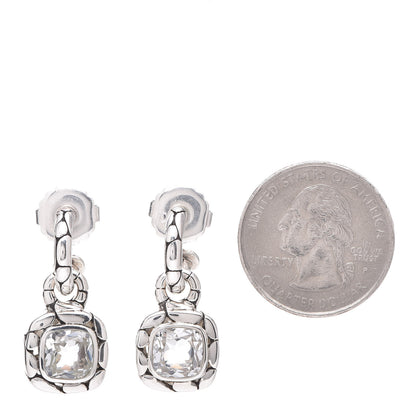 John Hardy Sterling Silver White Topaz Kali Square Drop Earrings 2 of 5