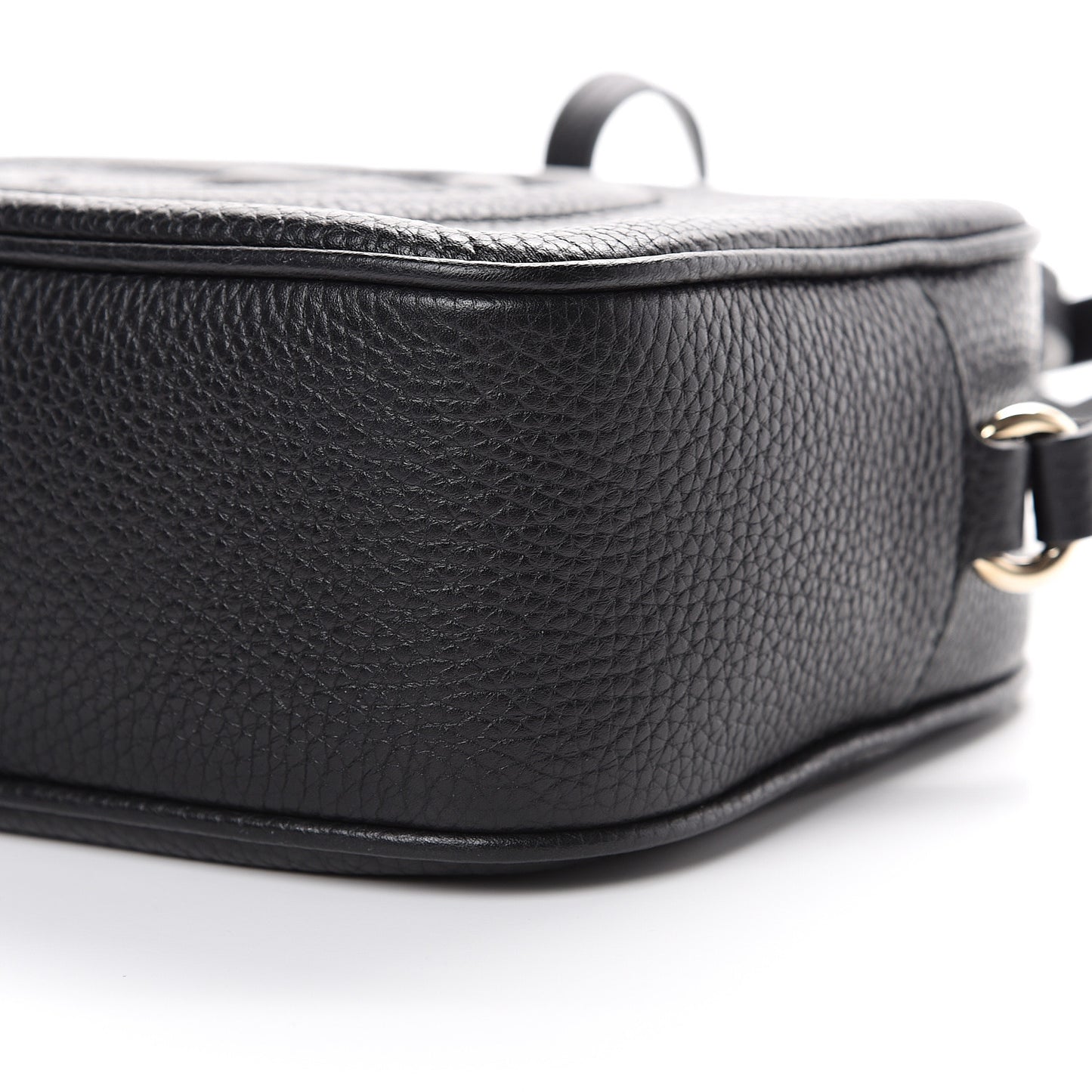 Pebbled Calfskin Small Soho Disco Bag Black