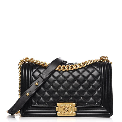 Chanel Lambskin Quilted Medium Boy Flap Black 1 of 7