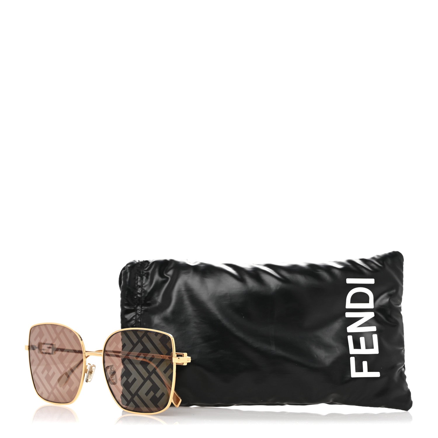 Fendi Metal Square Sunglasses FF40013U Gold Brown 8 of 8