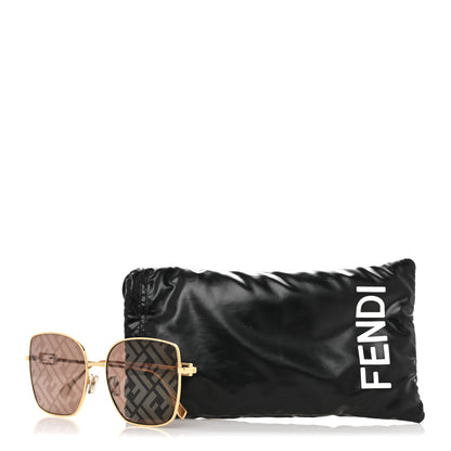 Fendi Metal Square Sunglasses FF40013U Gold Brown 8 of 8