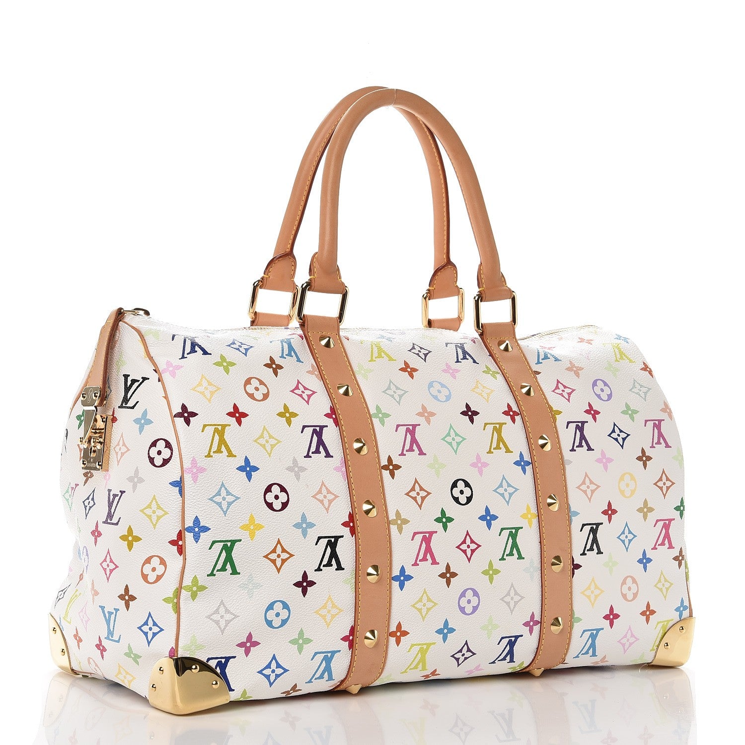 Louis Vuitton Monogram Multicolor Keepall 45 White 3 of 8