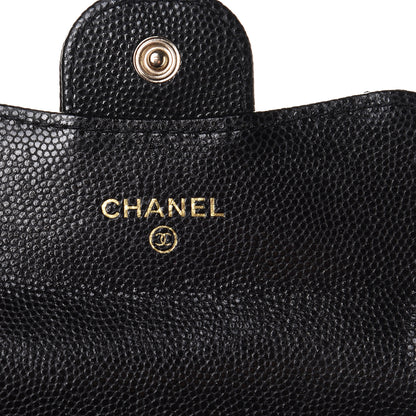 Chanel Caviar Quilted Flap Card Holder Chain Wristlet Black 6 of 8