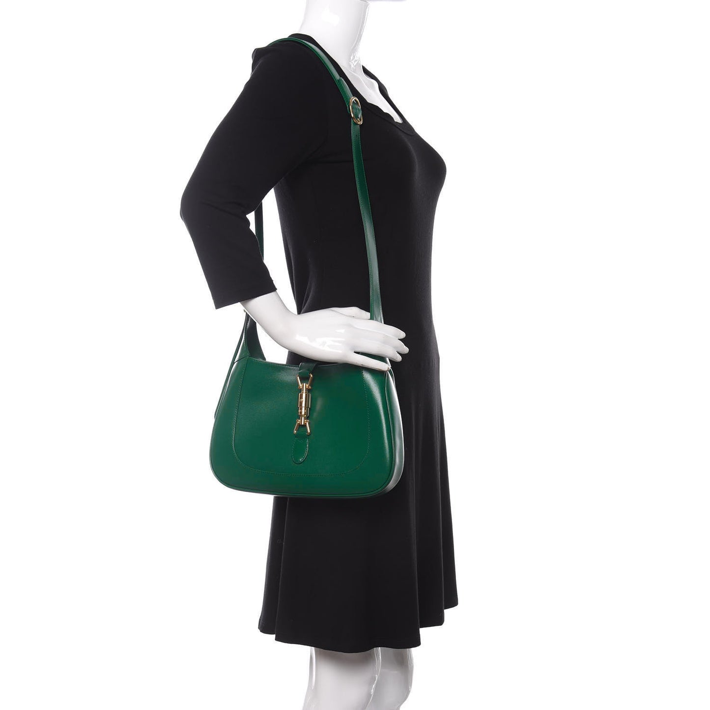 Boarded Dyana Lux Calfskin Small Jackie 1961 Hobo Emerald