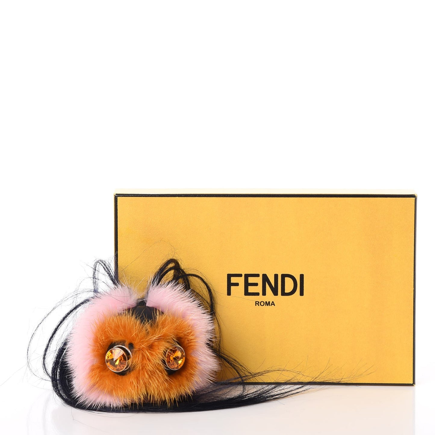Mink Goat Fur QuTweet Bag Bug Charm Marshmallow Black