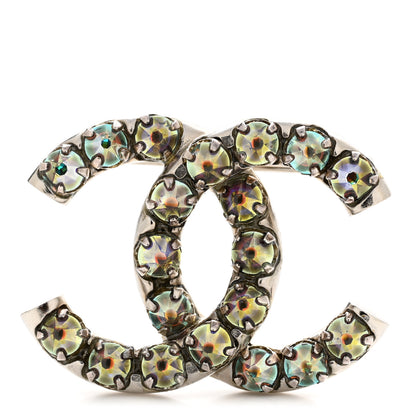 Chanel Crystal CC Brooch Iridescent Silver 1 of 4