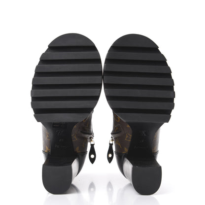 Louis Vuitton Patent Calfskin Monogram Star Trail Ankle Boots 37 Black 7 of 14