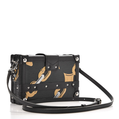 Louis Vuitton Epi Chain Flower Petite Malle Black 3 of 7