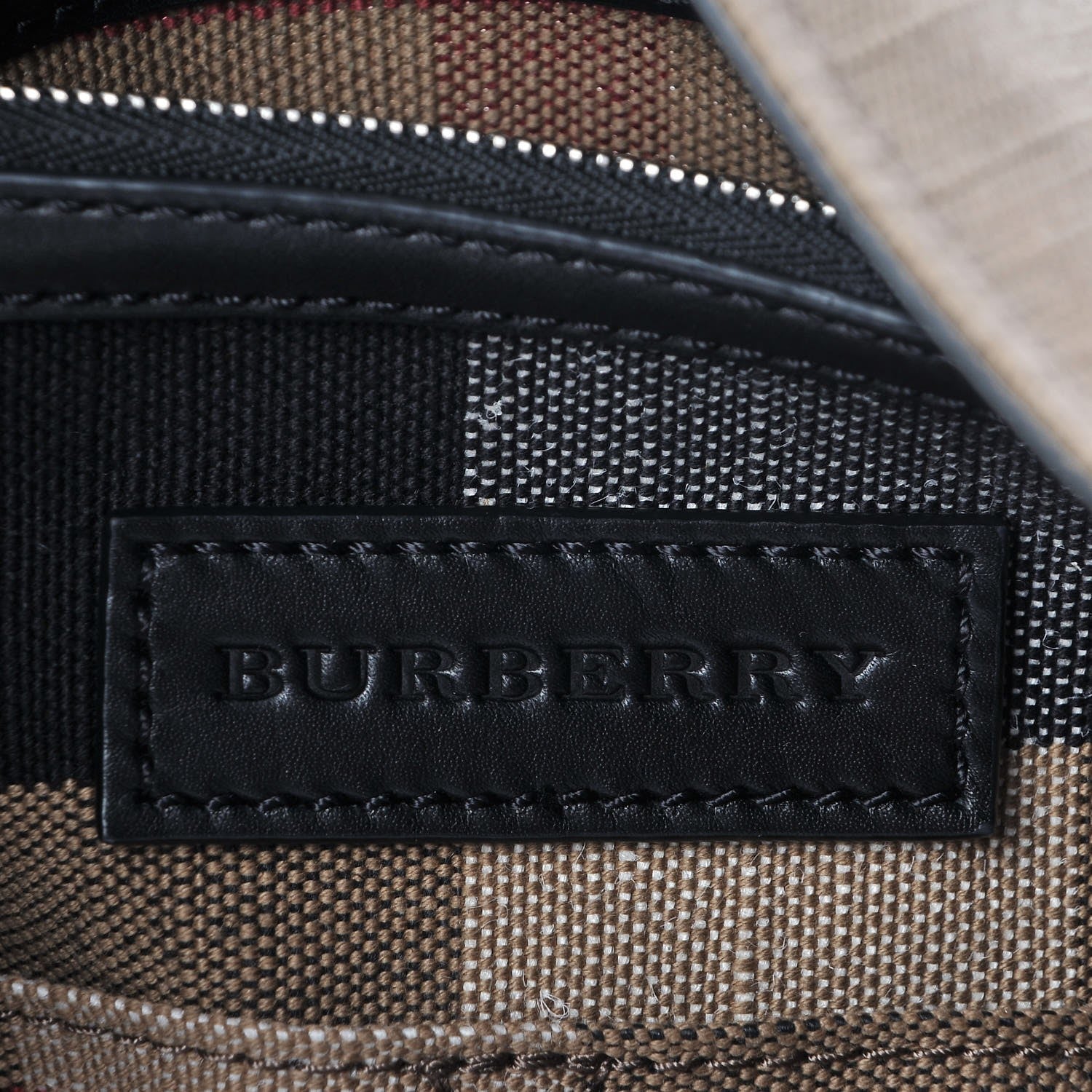 Burberry Canvas Mega Check Medium Ashby Hobo Black 7 of 9