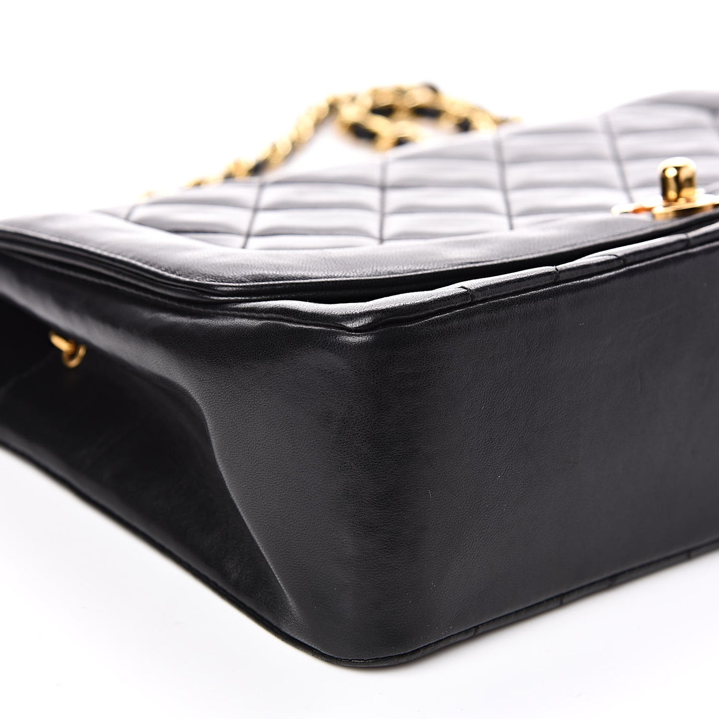 Lambskin Quilted Medium Single Flap Black