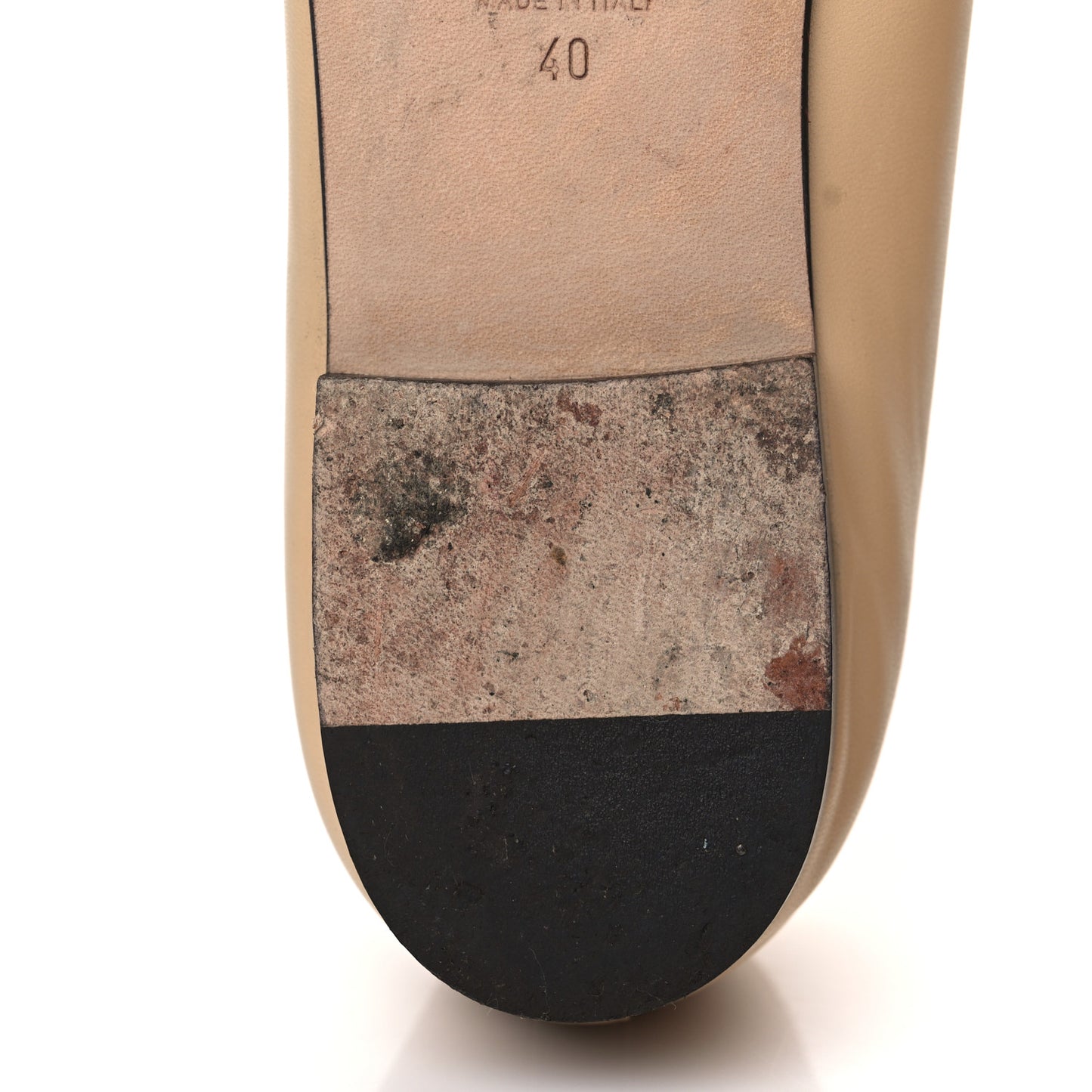 Lambskin Cap Toe CC Ballerina Flats 40 Beige Black
