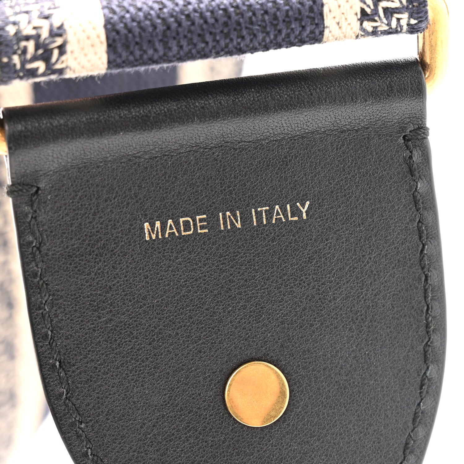 Christian Dior Canvas Embroidered Shoulder Strap Blue 3 of 5