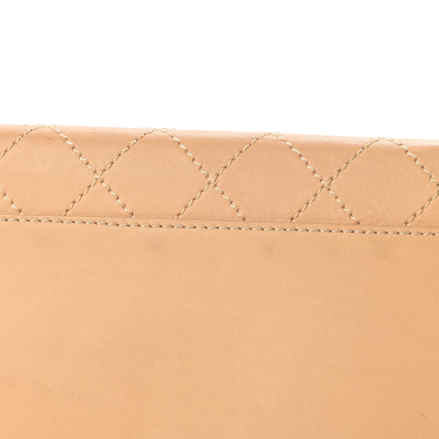 Calfskin Stitched Medium Shopping Tote Beige