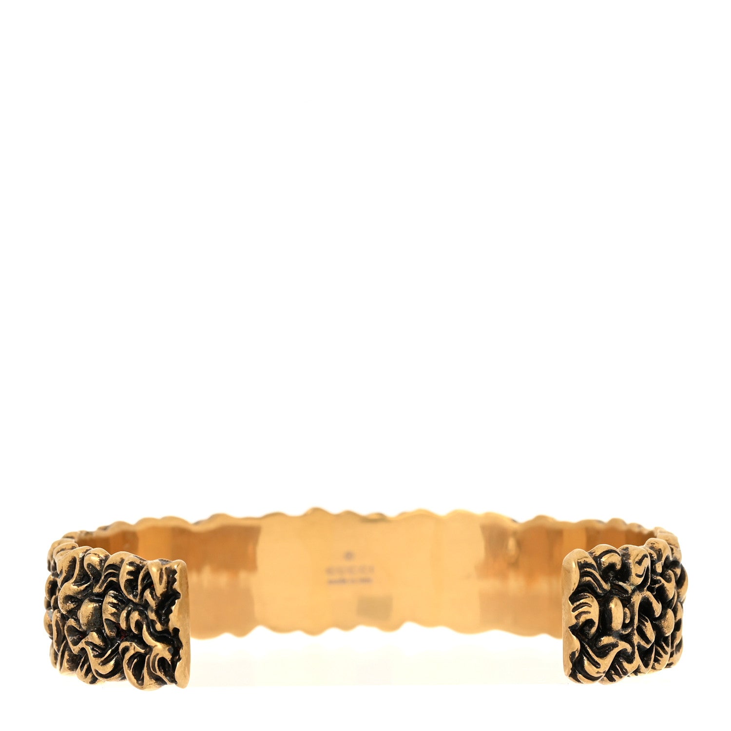 Gucci Metal Lion Mane Cuff Bracelet S Aged Gold 3 of 5