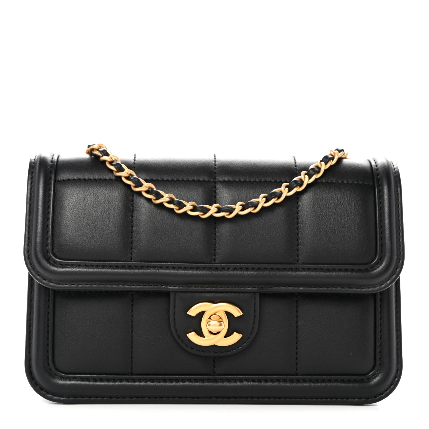 Chanel Lambskin Calfskin Mini Chocolate Bar Flap Bag Black 1 of 11