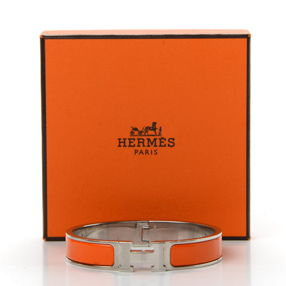 Hermes Enamel Narrow Clic Clac H Bracelet GM Orange 5 of 5