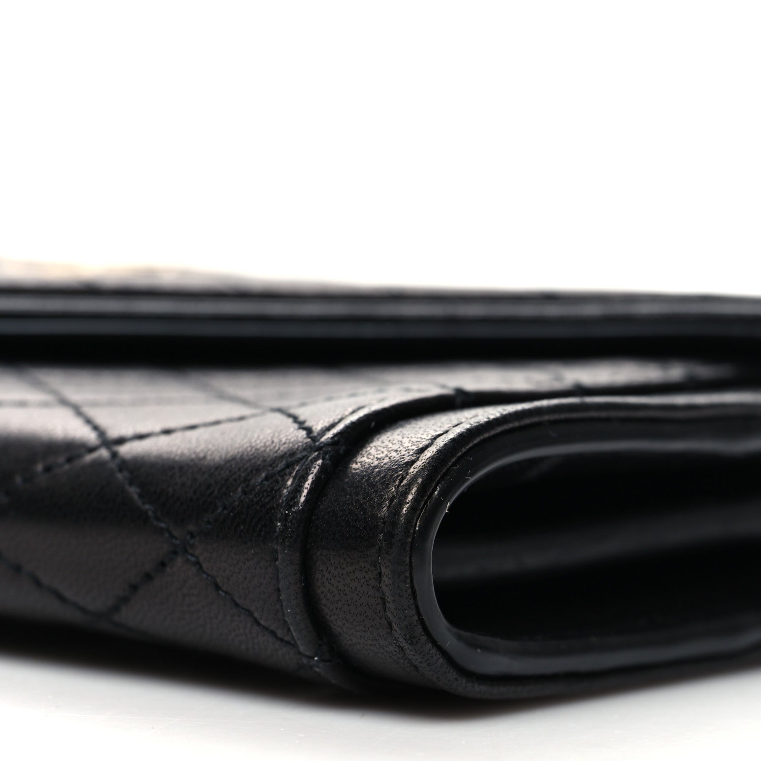 Saint Laurent Lambskin Quilted Monogram Large Gabbie Flap Wallet Black 10 of 11