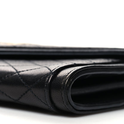 Saint Laurent Lambskin Quilted Monogram Large Gabbie Flap Wallet Black 10 of 11