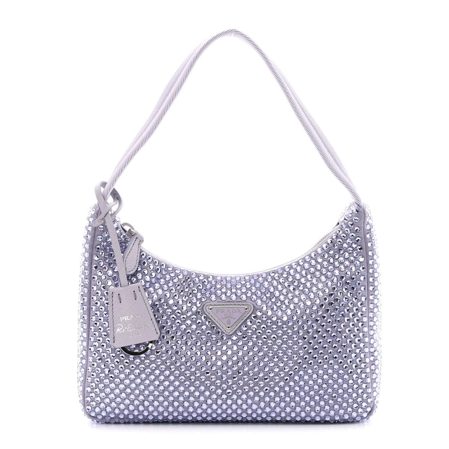 Satin Crystal Mini Re-Edition 2000 Bag Glicine