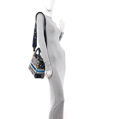 Christian Dior Canvas D-Constellation Embroidered Medium Lady D-Lite Bleu Multicolor 2 of 11
