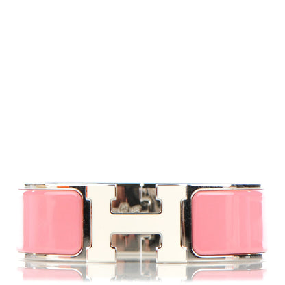 Hermes Enamel Wide Clic Clac H Bracelet PM White Rose Pagoda 2 of 12