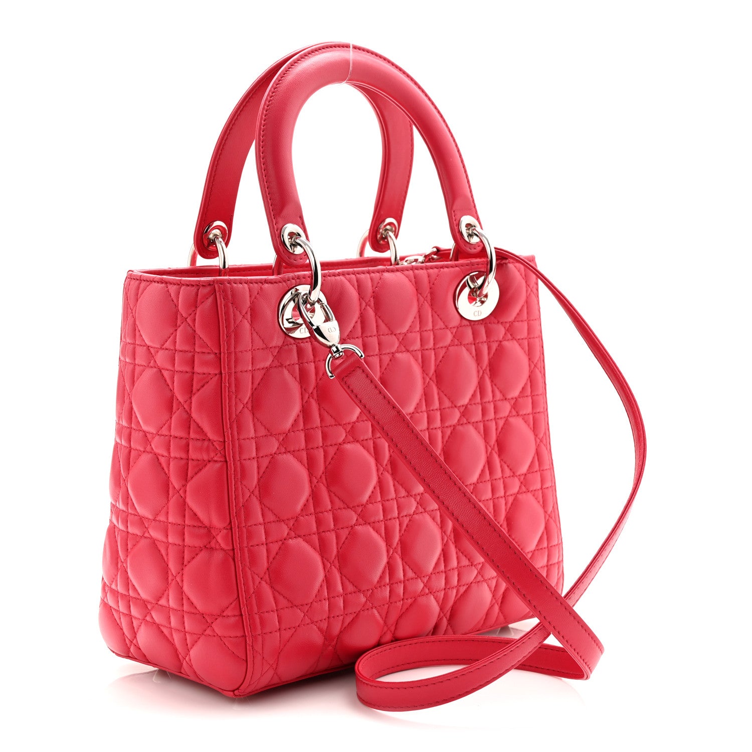 Christian Dior Lambskin Cannage Medium Lady Dior Pink 3 of 10