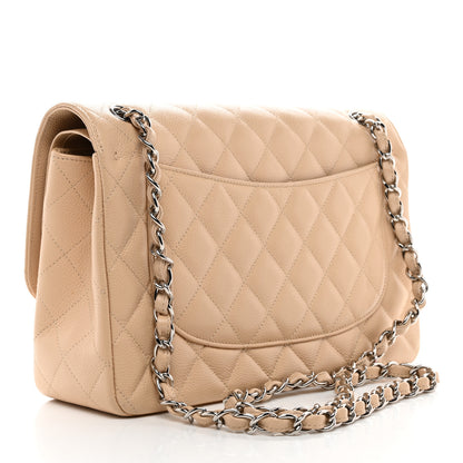 Chanel Caviar Quilted Jumbo Double Flap Light Beige 3 of 10