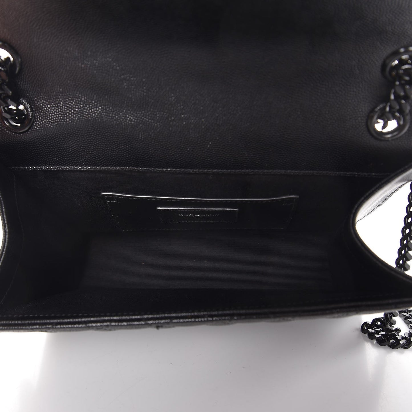 Grain De Poudre Textured Mixed Matelasse Triquilt Medium Monogram Satchel Black