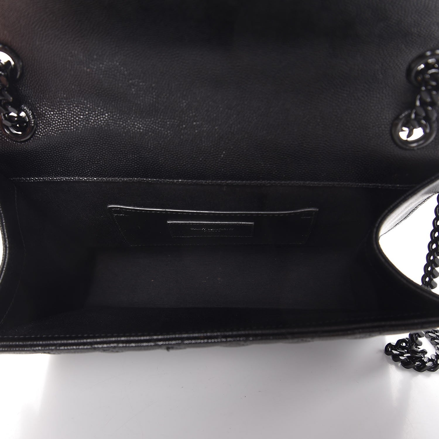 Saint Laurent Grain De Poudre Textured Mixed Matelasse Triquilt Medium Monogram Satchel Black 5 of 7