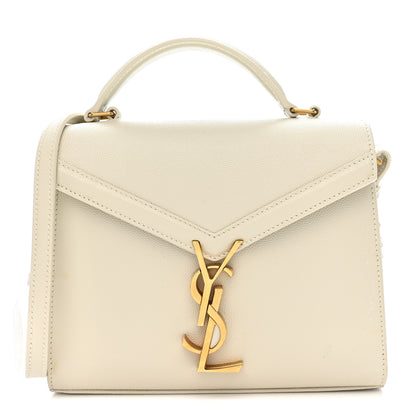 Saint Laurent Grain de Poudre Mini Classic Monogram Cassandra Top Handle Crema Soft 2 of 21
