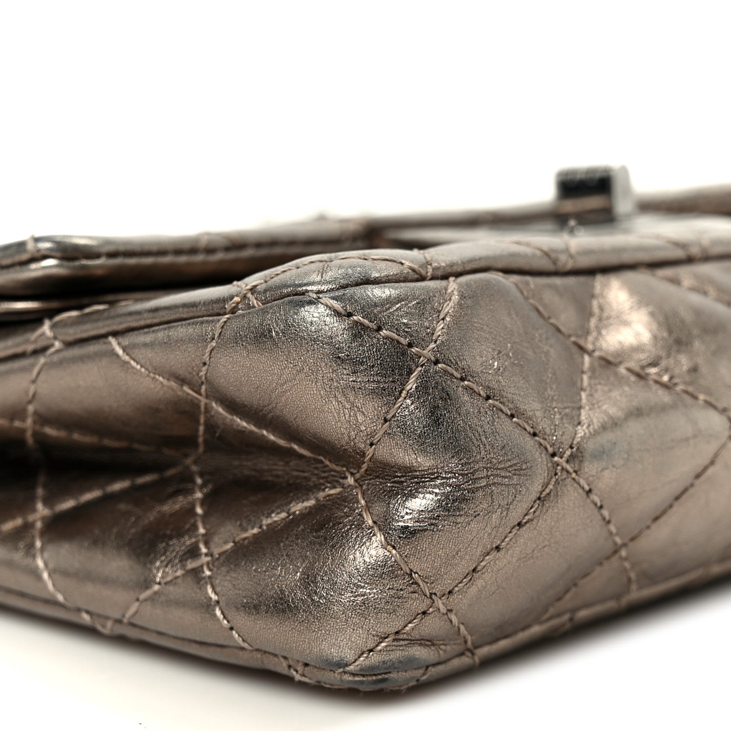 Chanel Aged Calfskin Quilted 2.55 Reissue Mini Flap Dark Silver 9 of 10