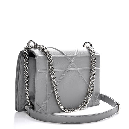 Christian Dior Grained Calfskin Medium Diorama Flap Bag Gris 3 of 9
