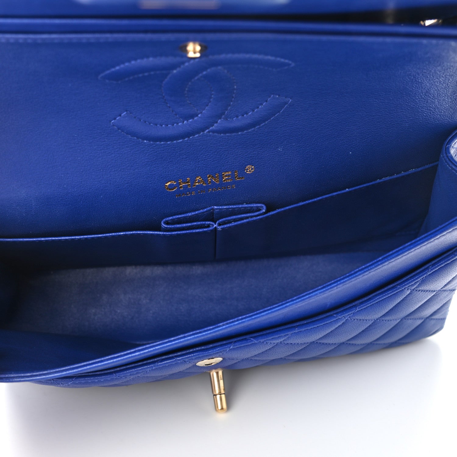 Chanel Lambskin Quilted Medium Double Flap Blue 8 of 12