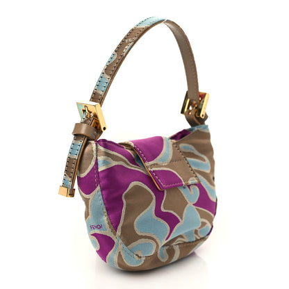 Fendi Satin Swirl Print Croissant Multicolor 2 of 5