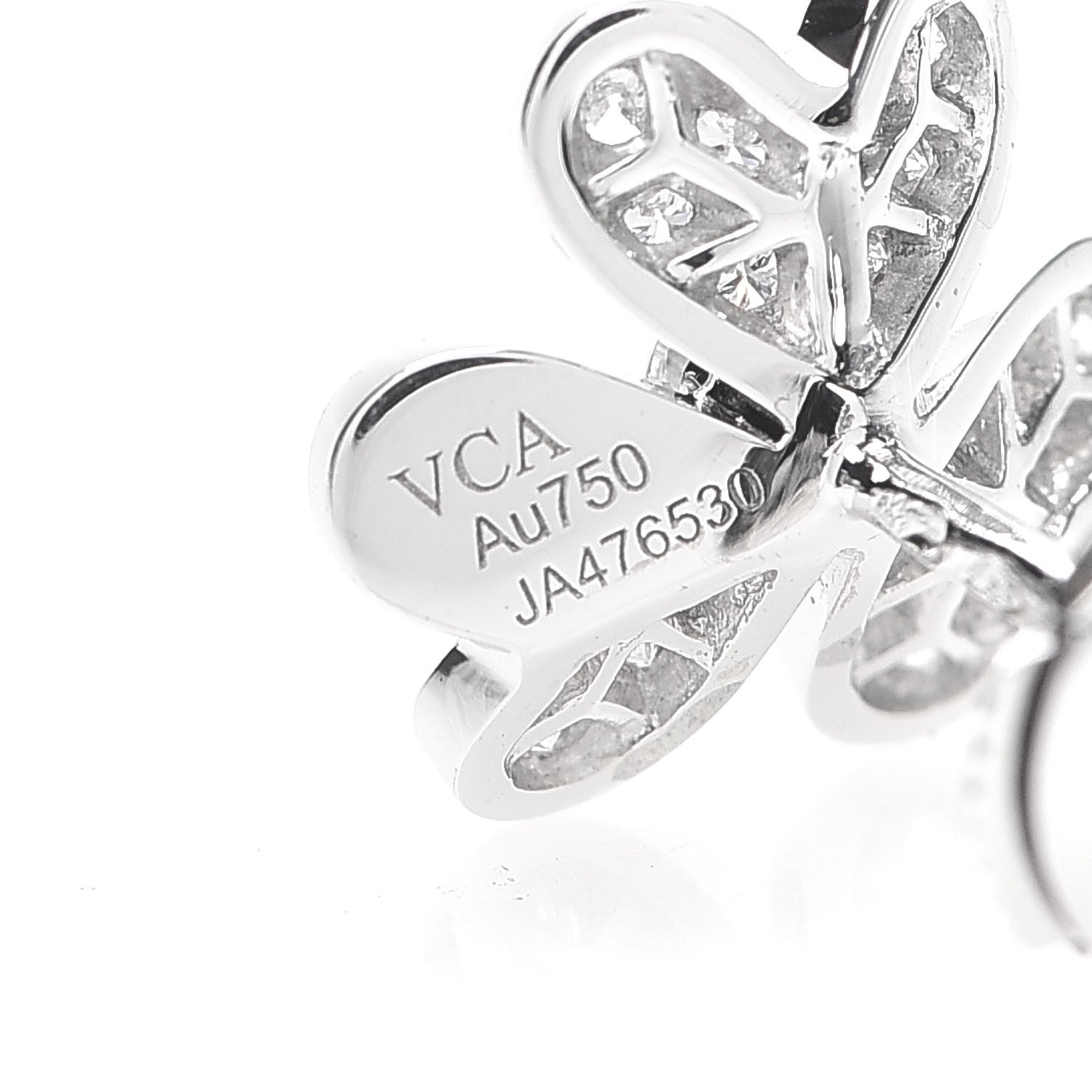 Van Cleef & Arpels 18K White Gold Diamond Mini Frivole Pave Earrings 5 of 7