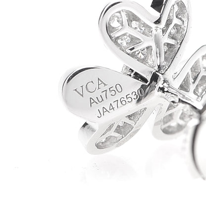 Van Cleef & Arpels 18K White Gold Diamond Mini Frivole Pave Earrings 5 of 7