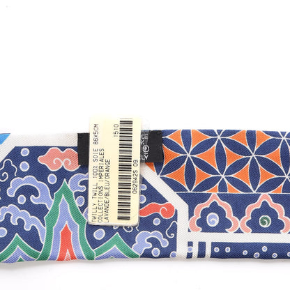 Hermes Silk Collections Imperiales Twilly Lavande Bleu Orange 4 of 5