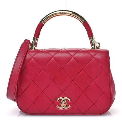 Chanel Lambskin Quilted Mini Metal Top Handle Flap Pink 1 of 10