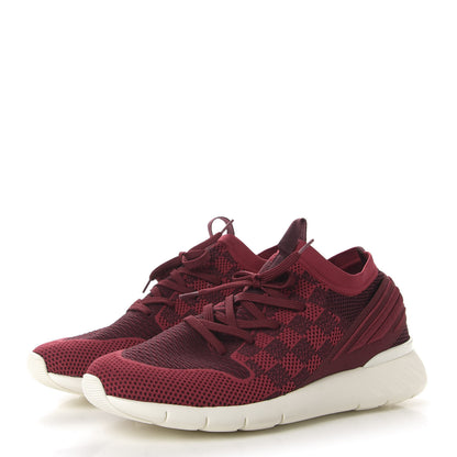 Louis Vuitton Knit Damier Fastlane Sneakers 8.5 Burgundy Red 3 of 8
