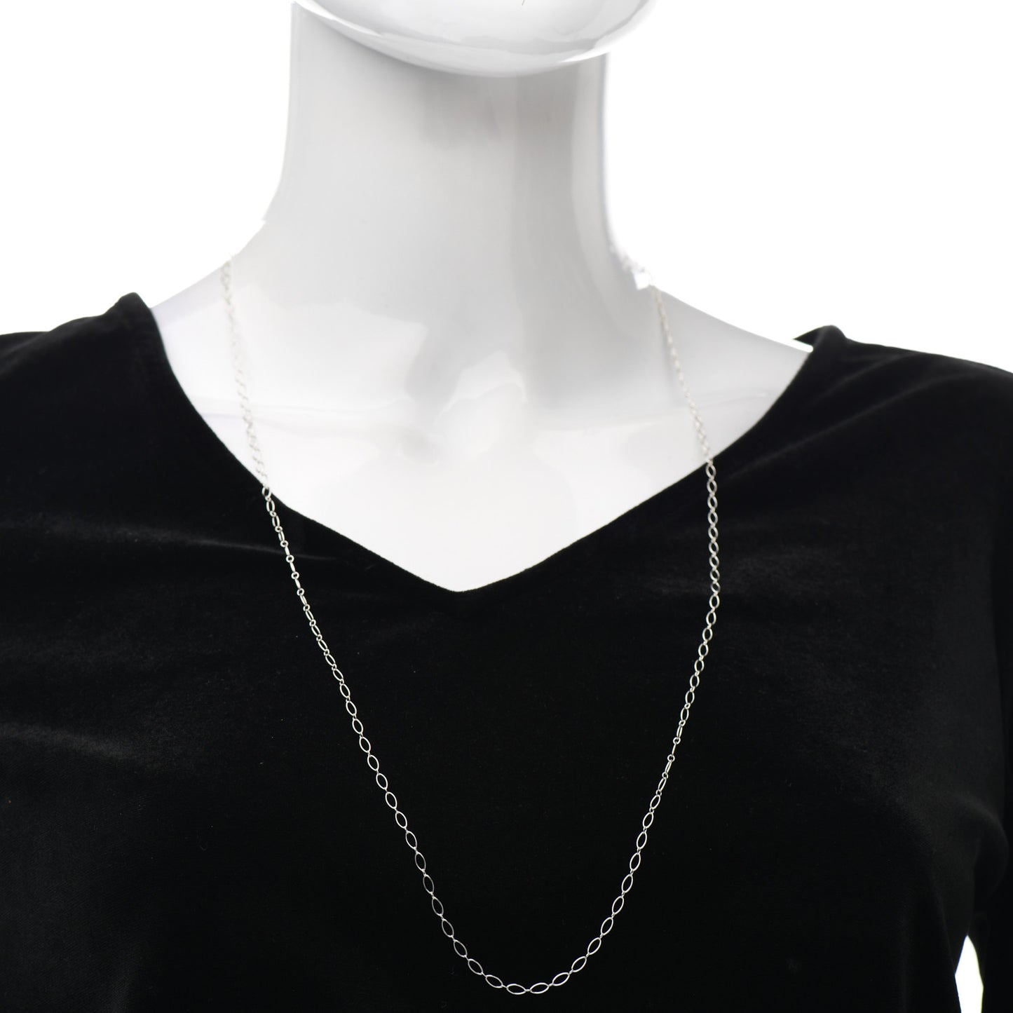 Sterling Silver Oval Link Chain Necklace 31"