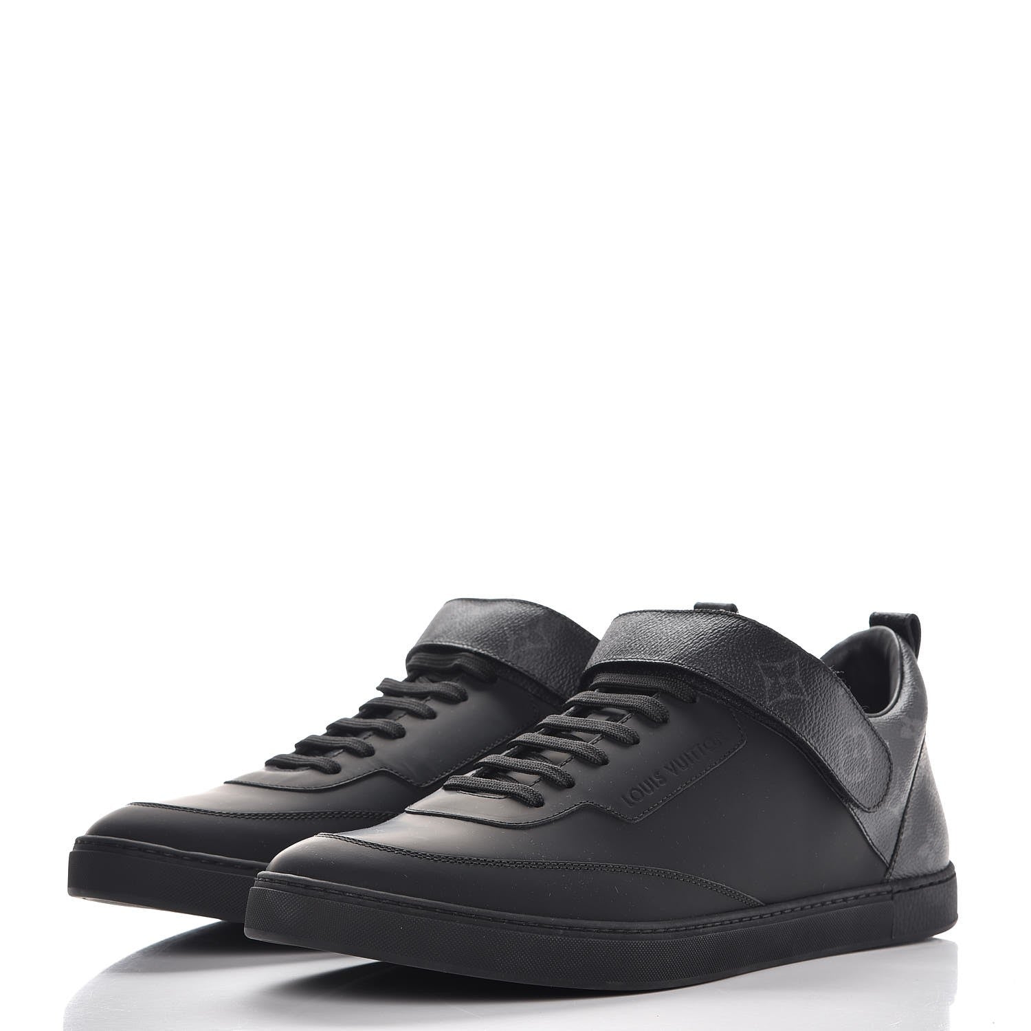 Louis Vuitton Calfskin Monogram Eclipse Passenger Sneakers 9.5 Black 3 of 9
