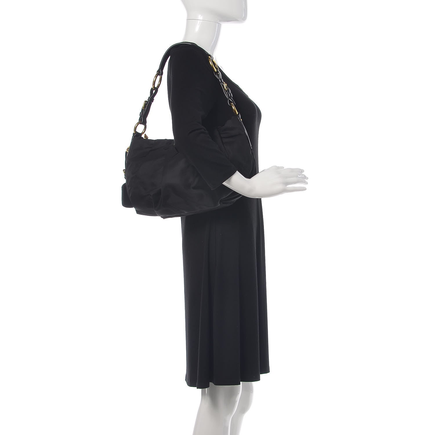Prada Tessuto Nylon Shoulder Bag Black 2 of 8