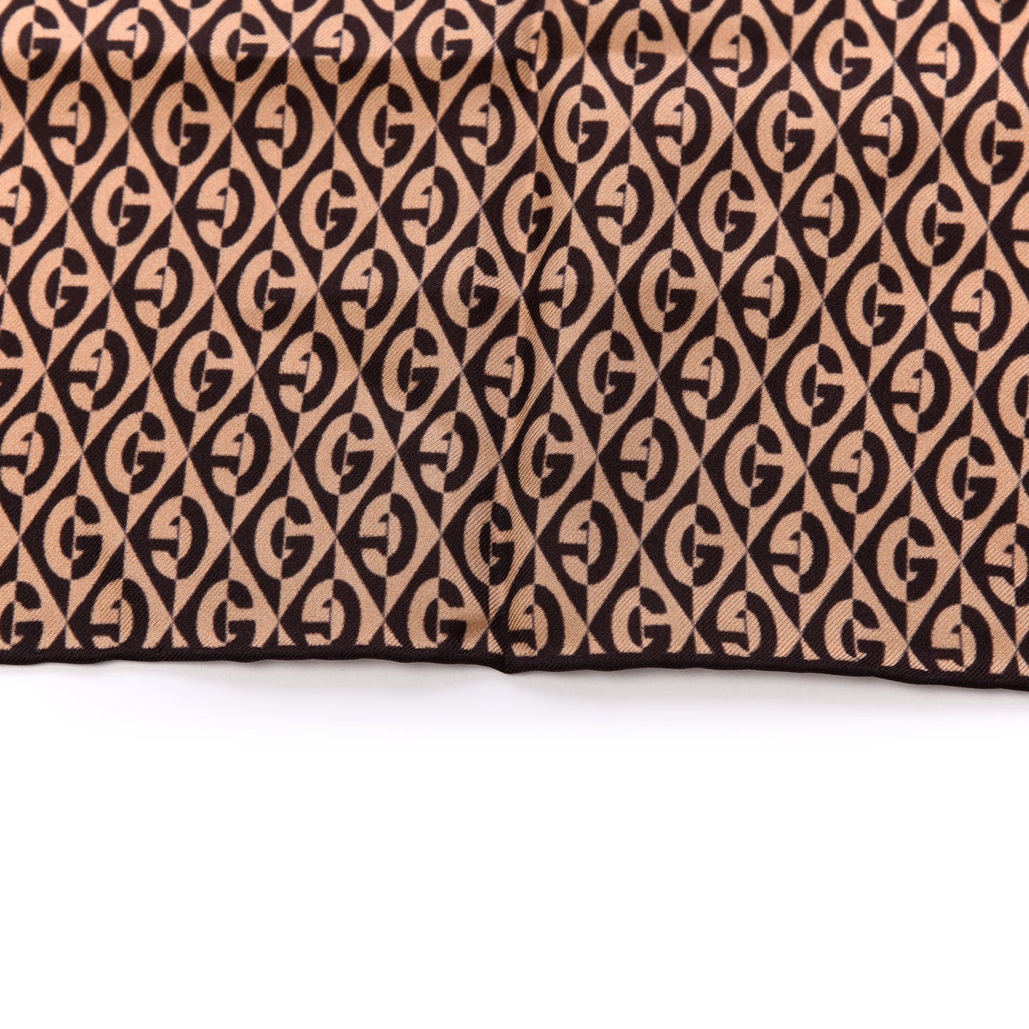 Silk G Rhombus Scarf Beige Brown