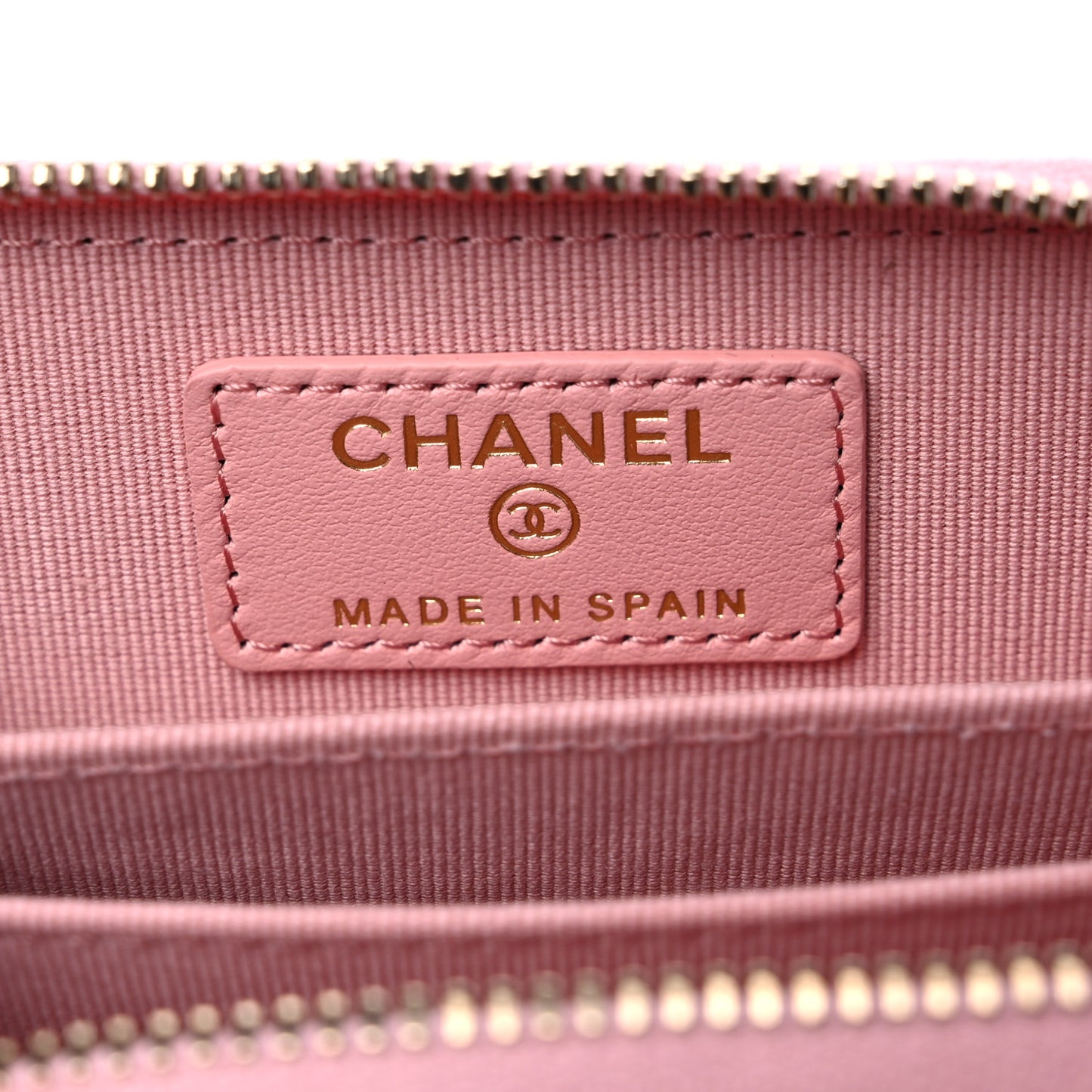 Caviar Quilted Zip Coin Purse Pink
