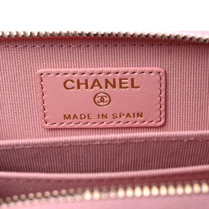 Chanel Caviar Quilted Zip Coin Purse Pink 6 of 8
