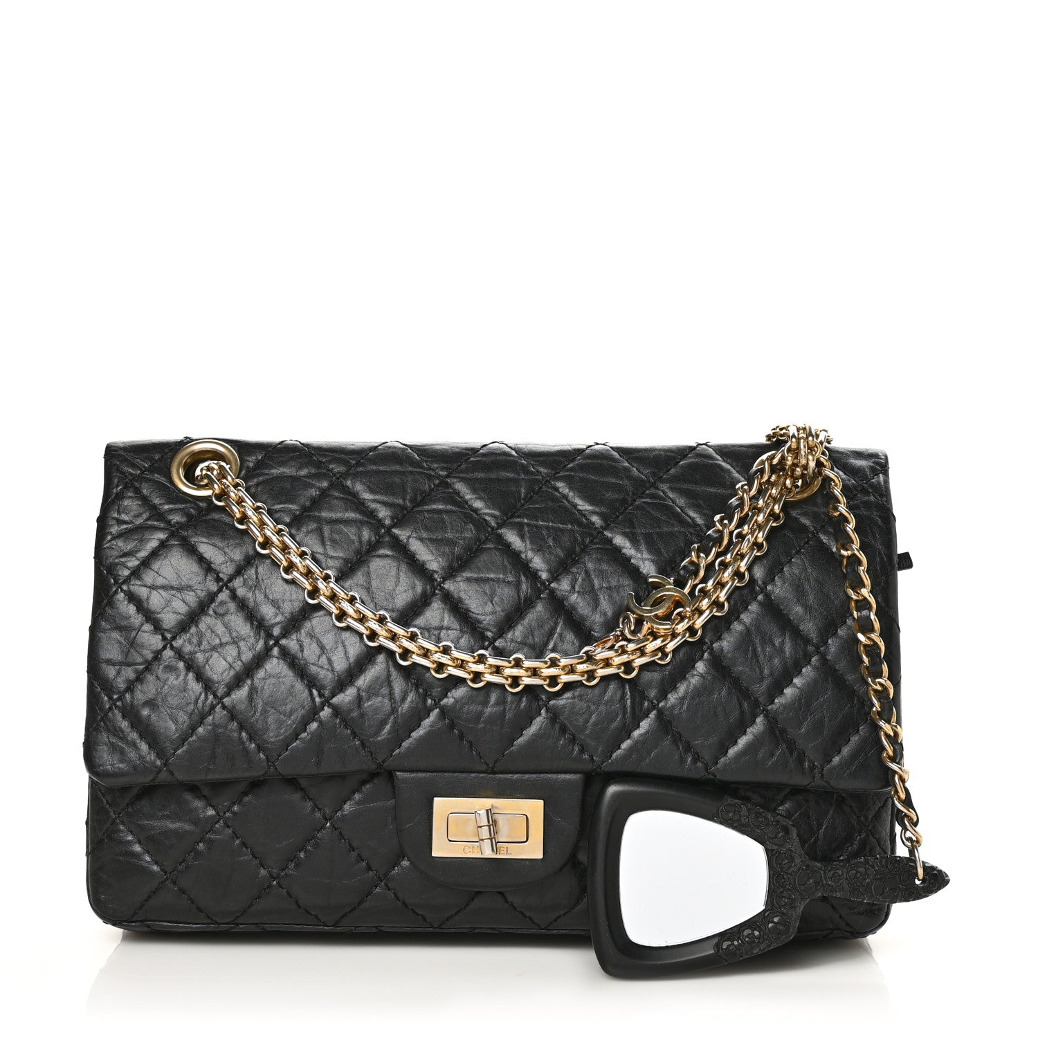 Chanel Aged Calfskin Quilted 2.55 Reissue 225 Flap Black 1 of 9