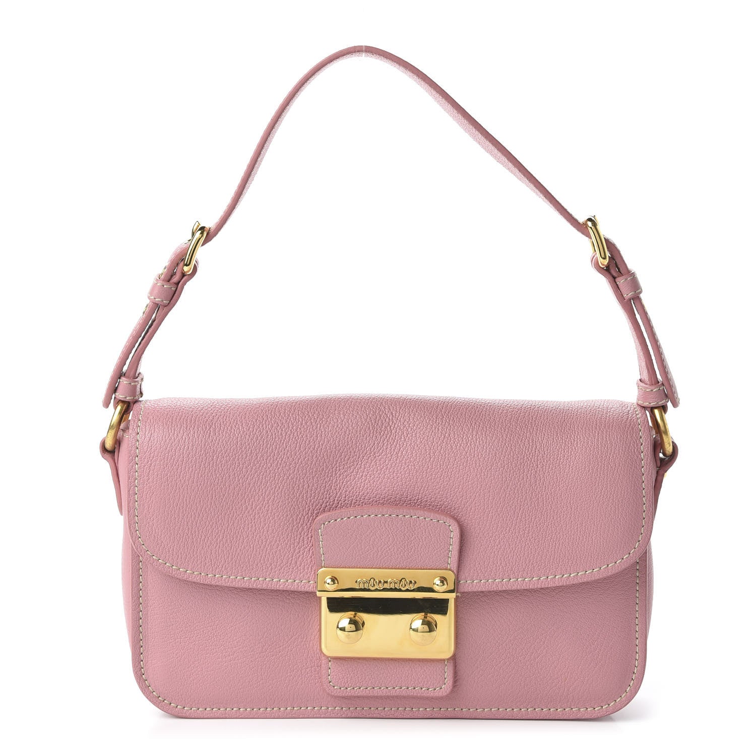 Miu Miu Goatskin Madras Shoulder Bag Rosa 1 of 9