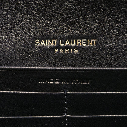 Saint Laurent Lambskin Quilted Monogram Large Gabbie Flap Wallet Black 6 of 11
