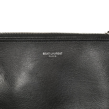 Saint Laurent Calfskin Large Fringe Shopping Tote Black 7 of 15